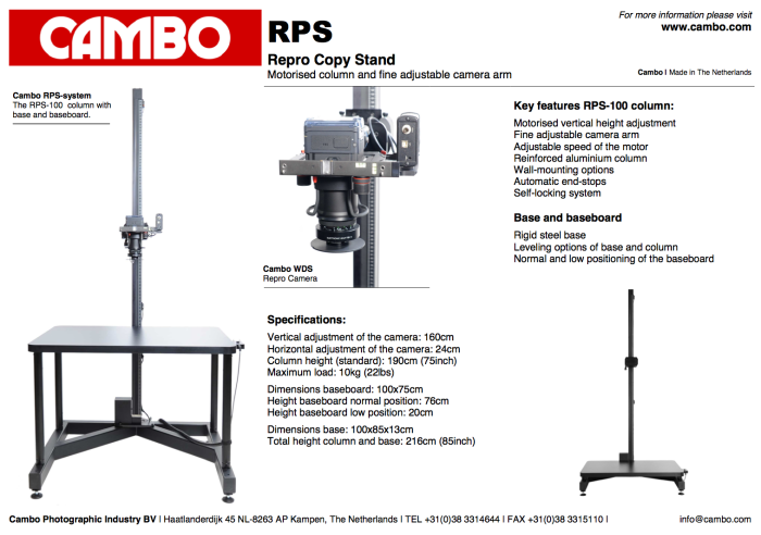 Cambo RPS Motorized Copy Stand