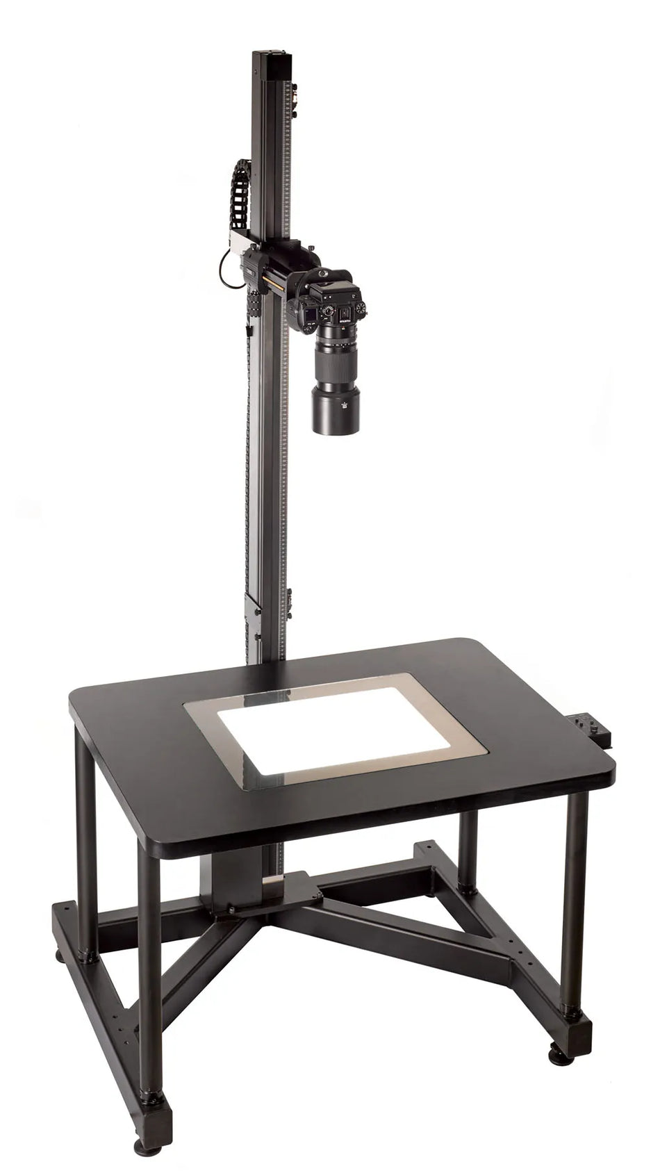 70" RPS-250 Copy Stand with Motorized Column, Base, Legs, Baseboard with Interchangeable Insert, and Remote